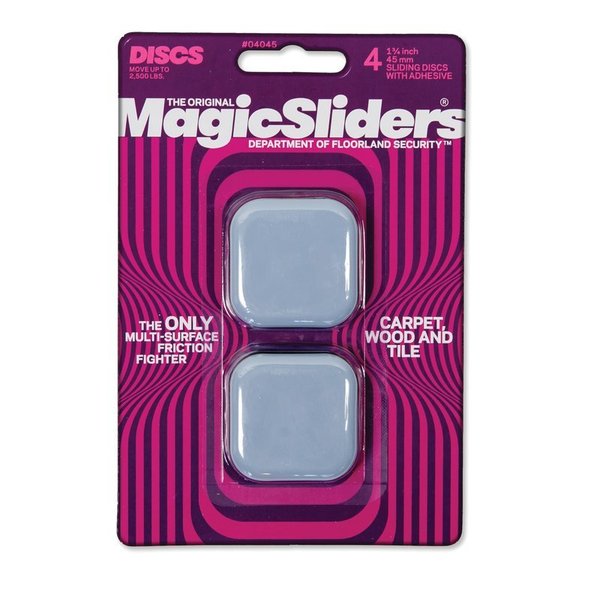 Magic Sliders Floor Slide 1-3/4"Sq 4Pk 04045
